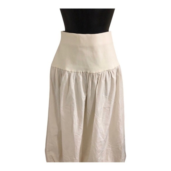 Cream puffy balloon bubble hem knit waist midi skirt size medium new - Picture 12 of 15